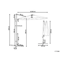 Beliani Cantilever Parasol SAVONA II - Beige Polyester -Populair Tuinmeubilair 82d7d8549ac34faebee2fe0c6d083745 1
