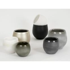 Mica Decorations Plantenpot - Grijs - Keramiek - 26 X 23 Cm -Populair Tuinmeubilair 88af3488fed445a797e86707e8dcc891 1