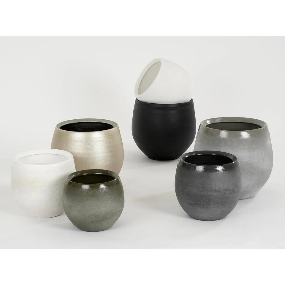 Mica Decorations Bloempot - Goudkleurig - Keramiek - 29 X 25 Cm 6 Mica Decorations Bloempot - Goudkleurig - Keramiek - 29 X 25 Cm - Afbeelding 4