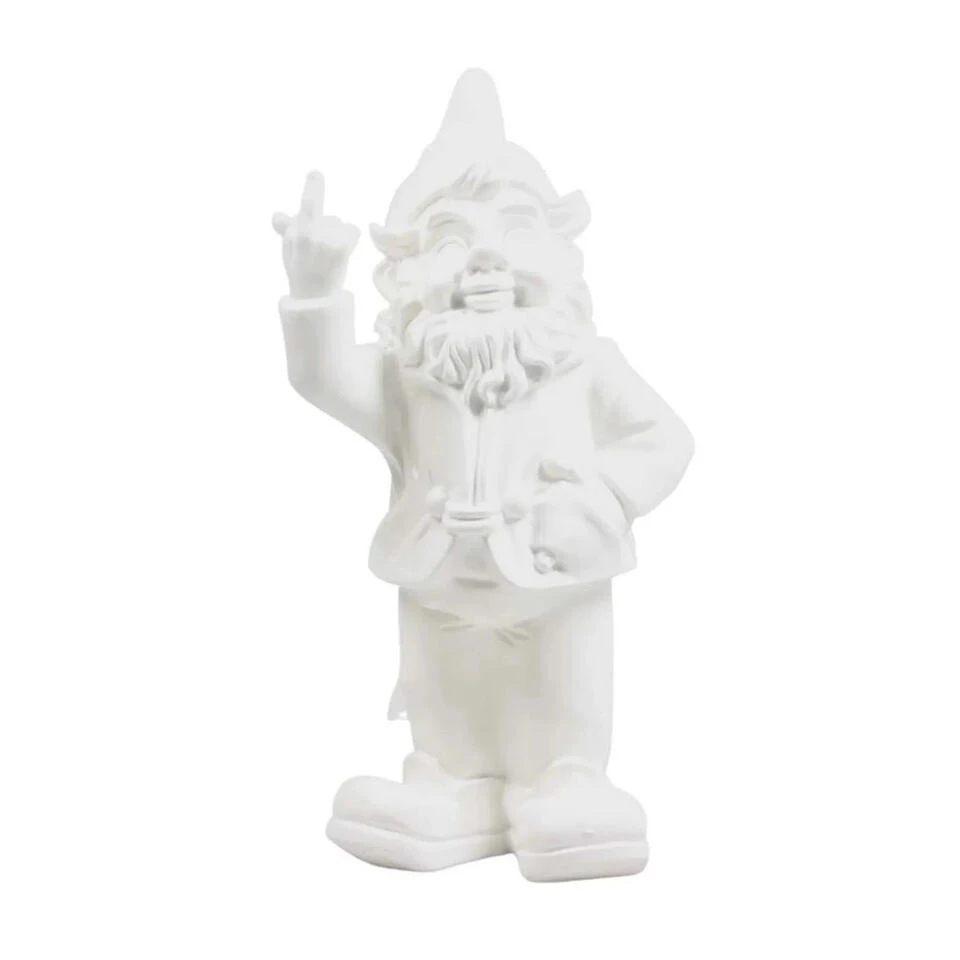 Stoobz Design Tuinkabouter - Wit - Middelvinger - 30 Cm 4 Stoobz Design Tuinkabouter - Wit - Middelvinger - 30 Cm - Afbeelding 2