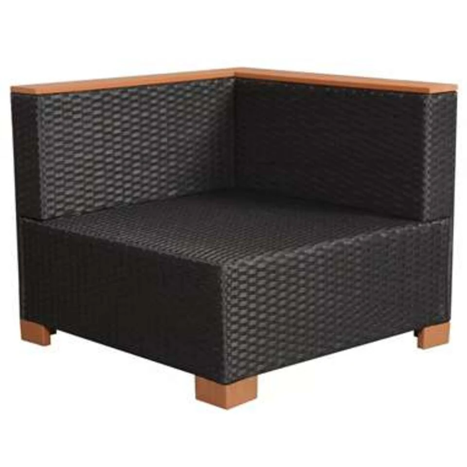 VidaXL 7-delige Loungeset Met Kussens Poly Rattan Zwart 6 VidaXL 7-delige Loungeset Met Kussens Poly Rattan Zwart - Afbeelding 4