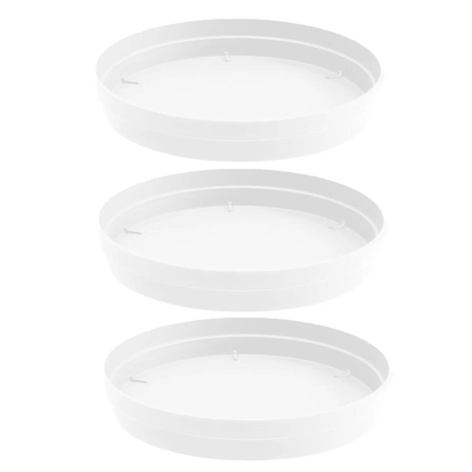 EDA Bloempot - Toscane - Onderschaal - Wit - Kunststof - D28 Cm 5 EDA Bloempot - Toscane - Onderschaal - Wit - Kunststof - D28 Cm - Afbeelding 3