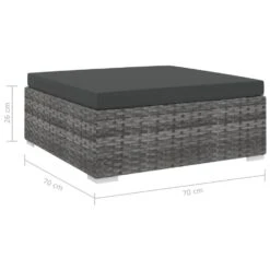 VidaXL Voetensteun 1 St Met Kussen Poly Rattan Grijs -Populair Tuinmeubilair 8ceb739b7bf547f7bc44d264ba03652a