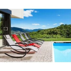 Beliani Tuinligstoel CARANO II - Grijs Staal, Textiel 9 Beliani Tuinligstoel CARANO II - Grijs Staal, Textiel -Populair Tuinmeubilair 94d0ee8d2e5f43ffacbc68ad7345c0df