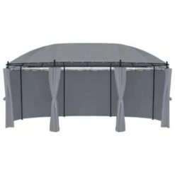 VidaXL Prieel Met Gordijnen 520x349x255 Cm Antracietkleurig -Populair Tuinmeubilair 96a5aad6d6a7475086e56760e4c18bd4