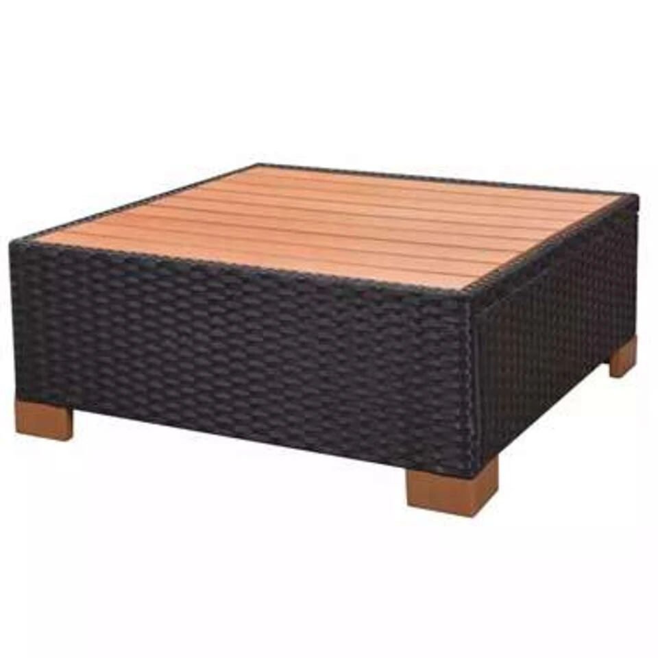 VidaXL 7-delige Loungeset Met Kussens Poly Rattan Zwart 4 VidaXL 7-delige Loungeset Met Kussens Poly Rattan Zwart - Afbeelding 2