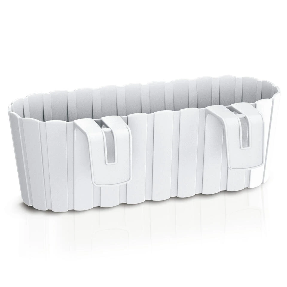 Prosperplast Plantenbak - Voor Balkon - Wit - Met Haken - 38 Cm 4 Prosperplast Plantenbak - Voor Balkon - Wit - Met Haken - 38 Cm - Afbeelding 2