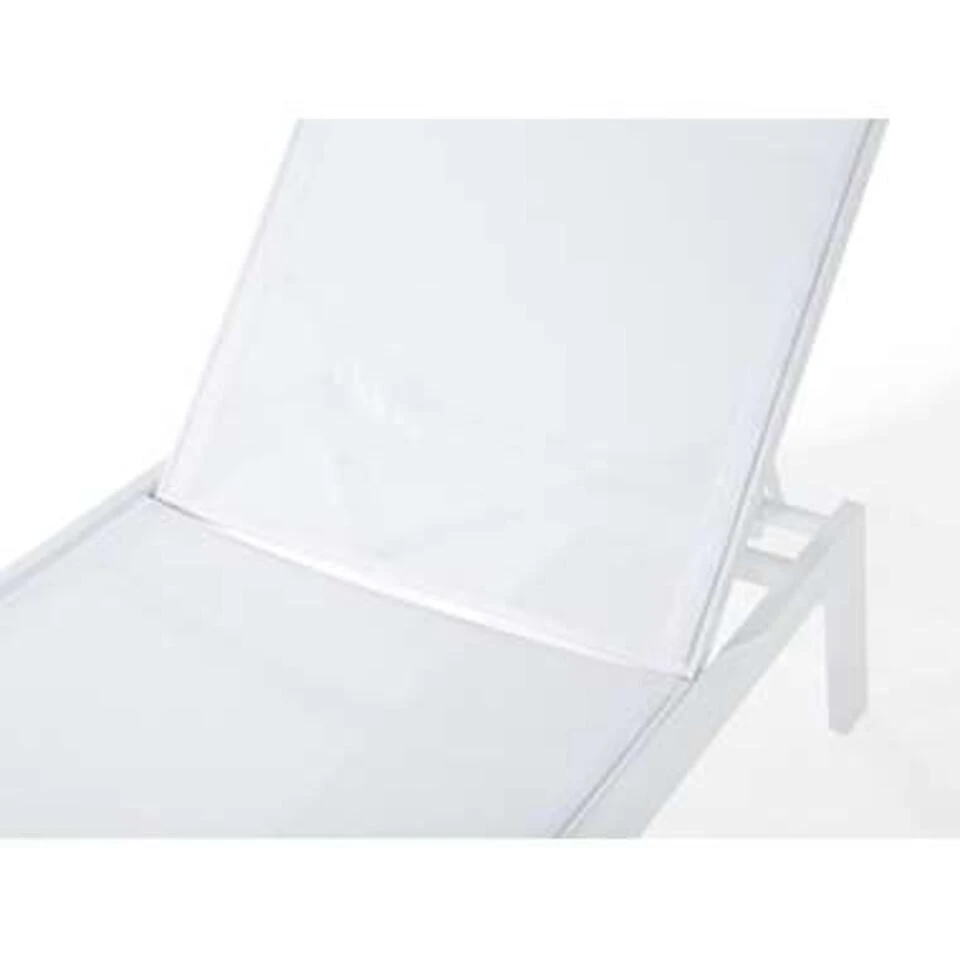 Beliani Tuinligstoel CATANIA - Wit Aluminium, Textiel 5 Beliani Tuinligstoel CATANIA - Wit Aluminium, Textiel - Afbeelding 4