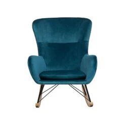 Beliani Schommelstoel ELLAN - Blauw Fluweel -Populair Tuinmeubilair af000819e85548119cc015a01aa9732e