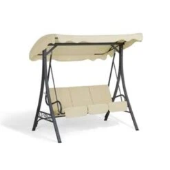 Beliani Schommelbank GARBO - Beige Polyester -Populair Tuinmeubilair b0e712a8967c414dac73bdd31f19fc5b