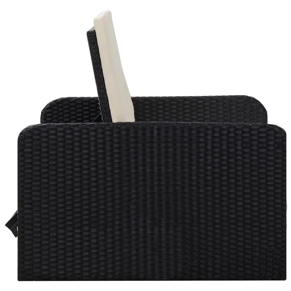 VidaXL 2-delige Loungeset Met Kussens Poly Rattan Zwart 6 VidaXL 2-delige Loungeset Met Kussens Poly Rattan Zwart - Afbeelding 4