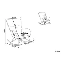 Beliani Schommelstoel ELLAN - Blauw Fluweel -Populair Tuinmeubilair b9bd525ed125483f94d417124cccba8e