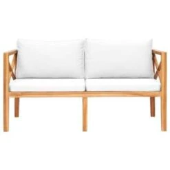 VidaXL Tuinbank Met Crèmekleurige Kussens Massief Teakhout -Populair Tuinmeubilair bd11b3a64d694b3eabf3e49df8346d18
