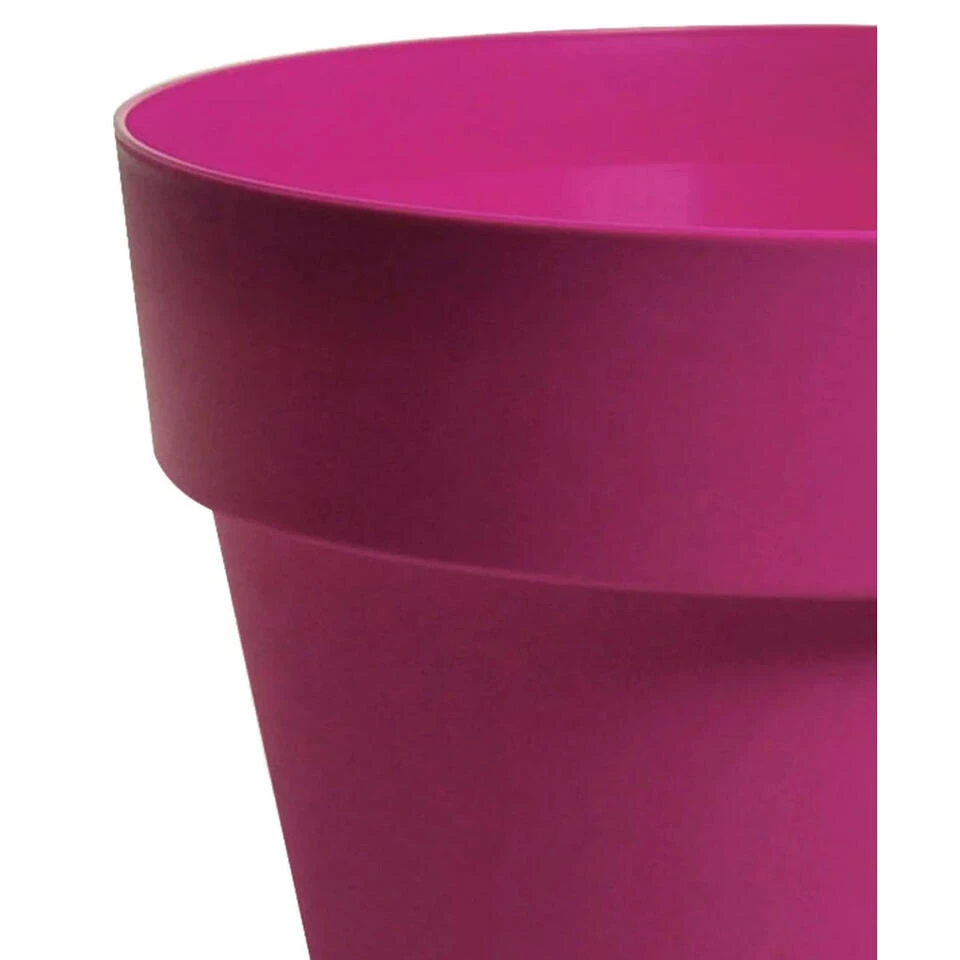 Mega Collections Plantenpot/bloempot - Kunststof - Roze - D26 Cm 4 Mega Collections Plantenpot/bloempot - Kunststof - Roze - D26 Cm - Afbeelding 2