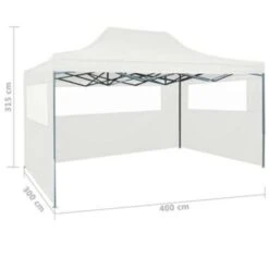 VidaXL Partytent Met 3 Zijwanden Inklapbaar 3x4 M Staal Wit -Populair Tuinmeubilair cb750f5e56924c27a24d4e2e7706a692