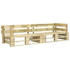 VidaXL 2-delige Loungeset Pallet Met Grijze Kussens Grenenhout -Populair Tuinmeubilair d3bb565a01cd42dfb669175428bd7883