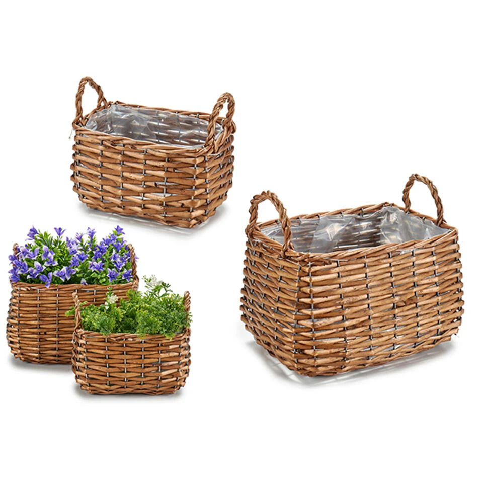 IBERGARDEN Plantenbak-mand - Gevlochten Riet - 26 X 21x 16 Cm 4 IBERGARDEN Plantenbak-mand - Gevlochten Riet - 26 X 21x 16 Cm - Afbeelding 2
