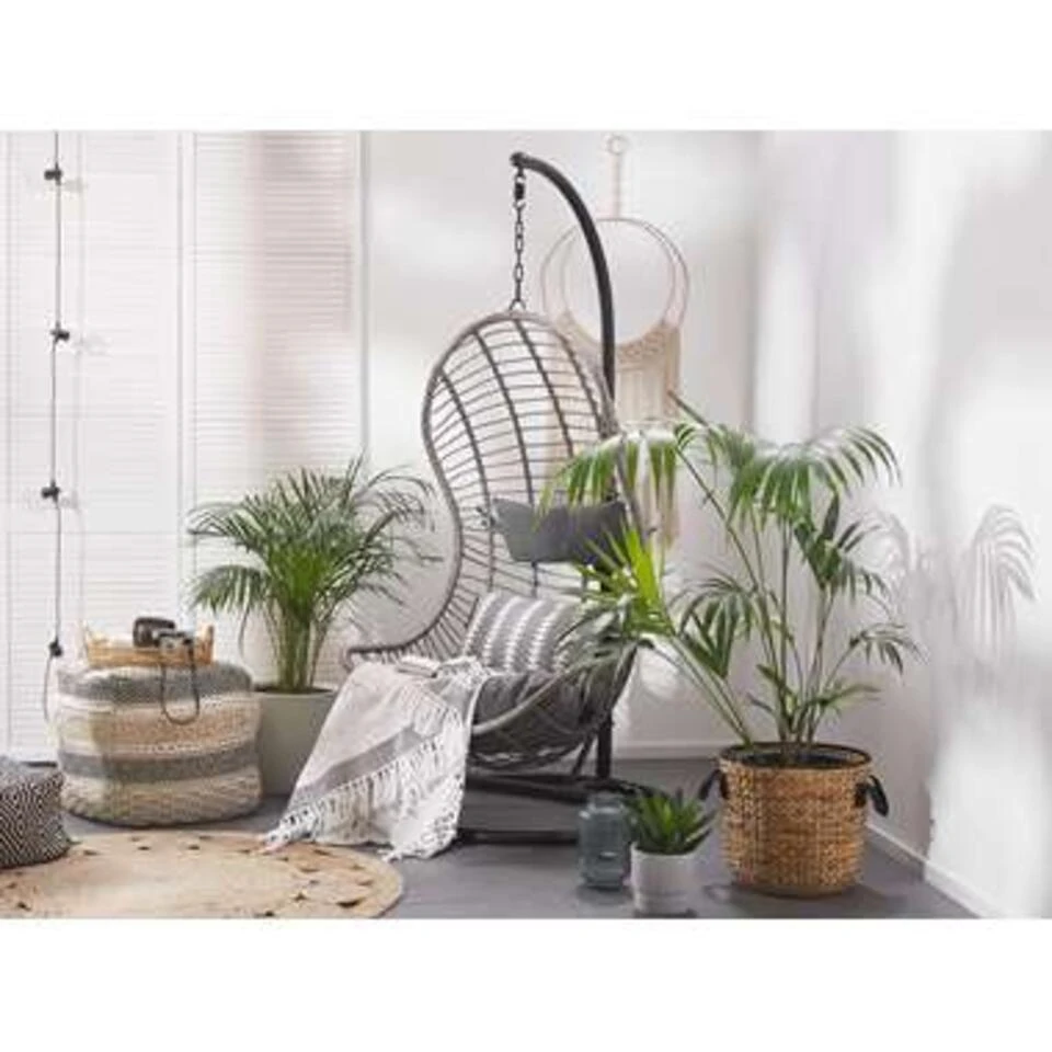 Beliani Hangstoel PINETO - Grijs Pe Rotan 5 Beliani Hangstoel PINETO - Grijs Pe Rotan - Afbeelding 3