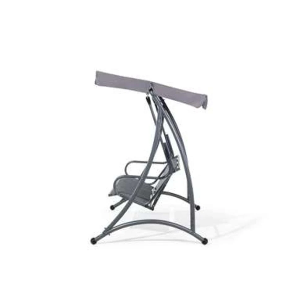 Beliani Schommelbank BOGART - Grijs Polyester 5 Beliani Schommelbank BOGART - Grijs Polyester - Afbeelding 3