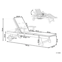 Beliani Tuinligstoel TOSCANA - Donkere Houtkleur Acaciahout -Populair Tuinmeubilair f13571397a784bb8b23d72e6d2234870