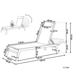 Beliani Tuinligstoel CATANIA - Grijs Polyester, Aluminium -Populair Tuinmeubilair f4602cb499714e719ddd8886d4482670